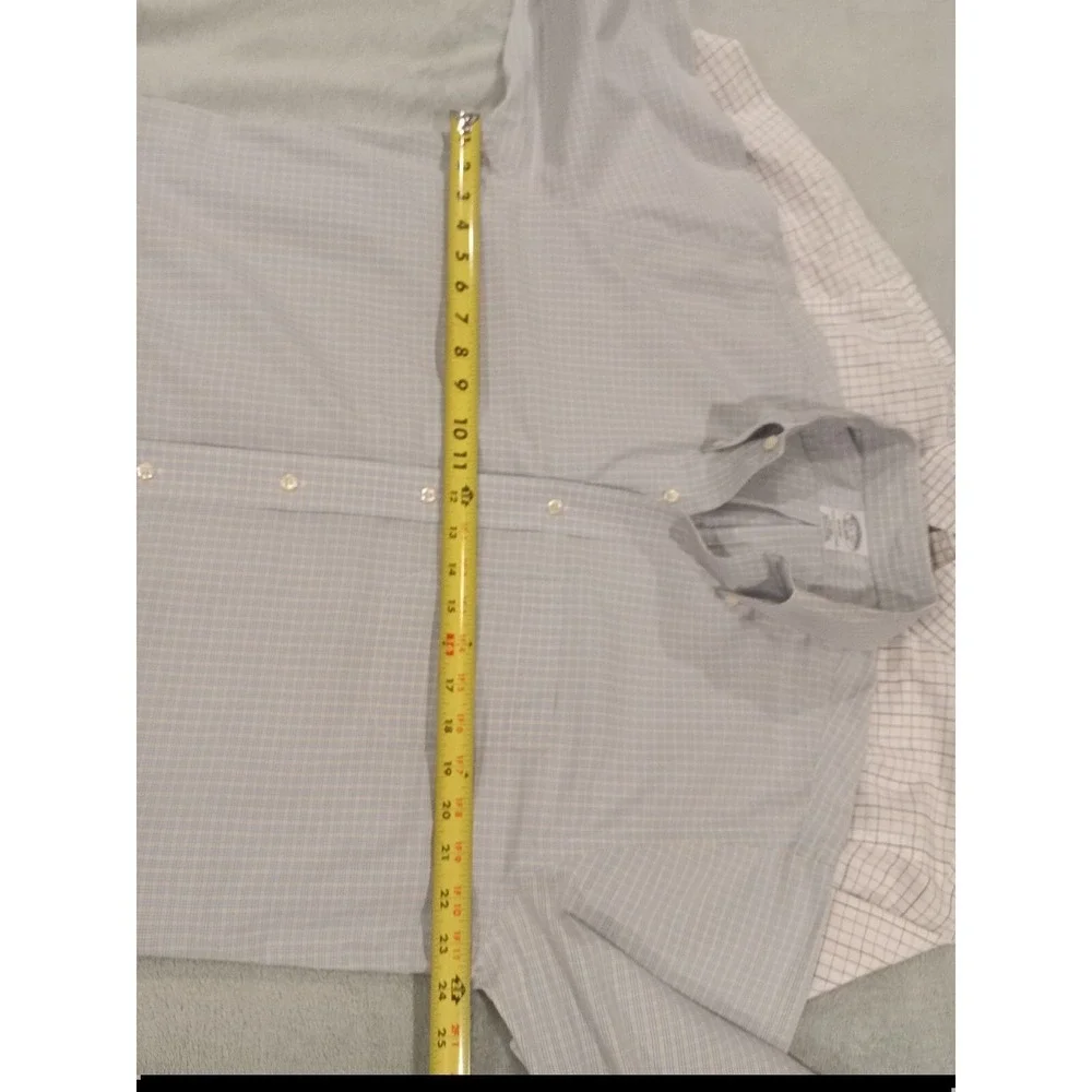 (2) Mens Brooks Brothers Original Polo 346Dress Button Shirt 15.5-2/3 Blue White